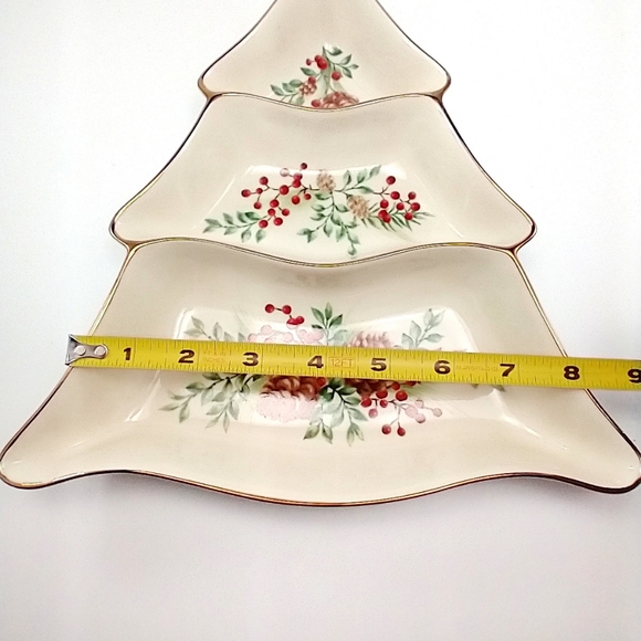 Lenox divided serving tray. Boxwood pine pattern. Great for Olives, pickles. - Picture 5 of 11